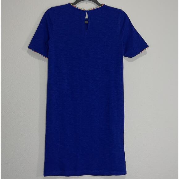 BODEN Charlie PomPom T Shirt Dress Womens Size 0R Blue Cotton Vacation Ready NWT - Picture 10 of 15